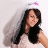 Blinkende Tiara mit Brautschleier fÃ¼r Junggesellenabschied und Junggesellinnenabschied