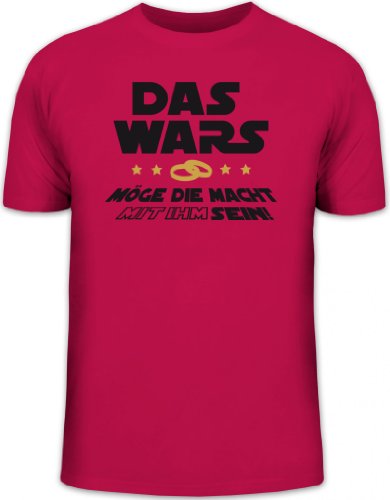 Shirtstreet24, JGA 12, DAS WARS – MÖGE DIE MACHT MIT IHM SEIN! Junggesellenabschied KOMBI Funshirt, Größe: XL,sorbet